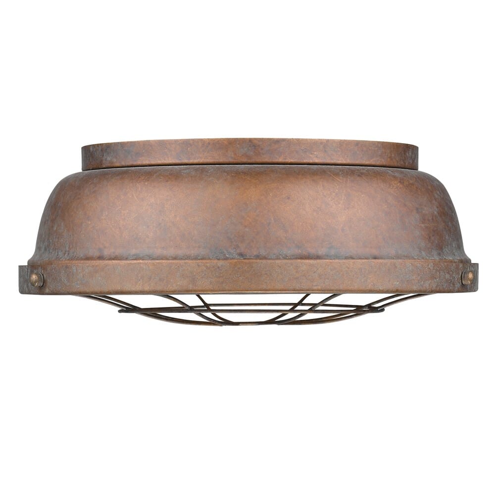 Golden Bartlett 2-Light 14" Ceiling Light in Copper Patina