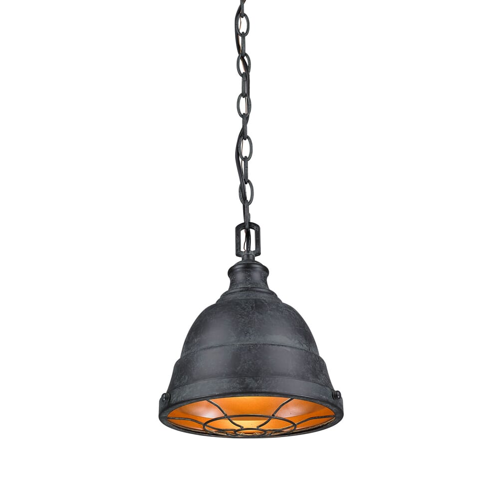 Golden Bartlett 11" Mini Pendant in Black Patina