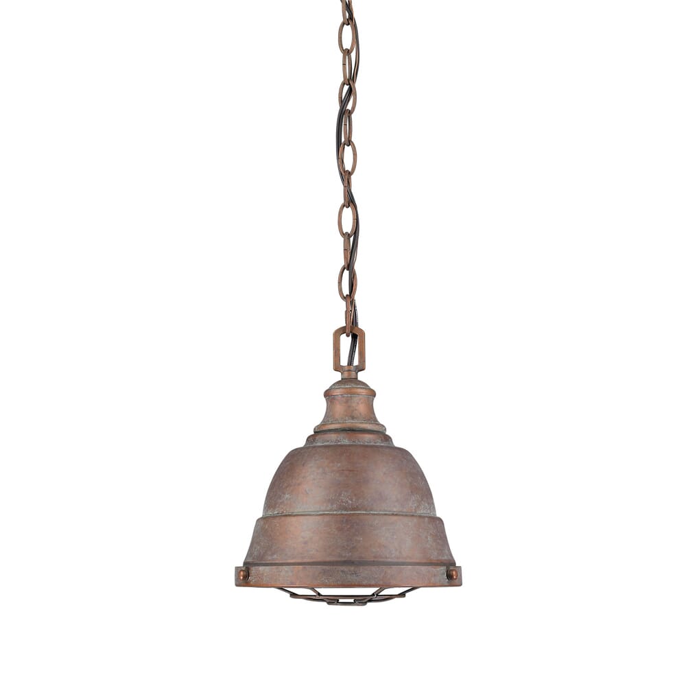 Golden Bartlett 11" Mini Pendant in Copper Patina