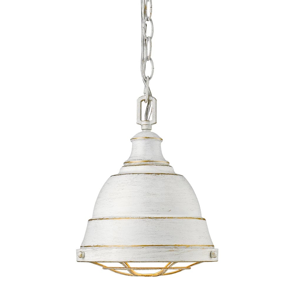 Golden Bartlett 11" Mini Pendant in French White