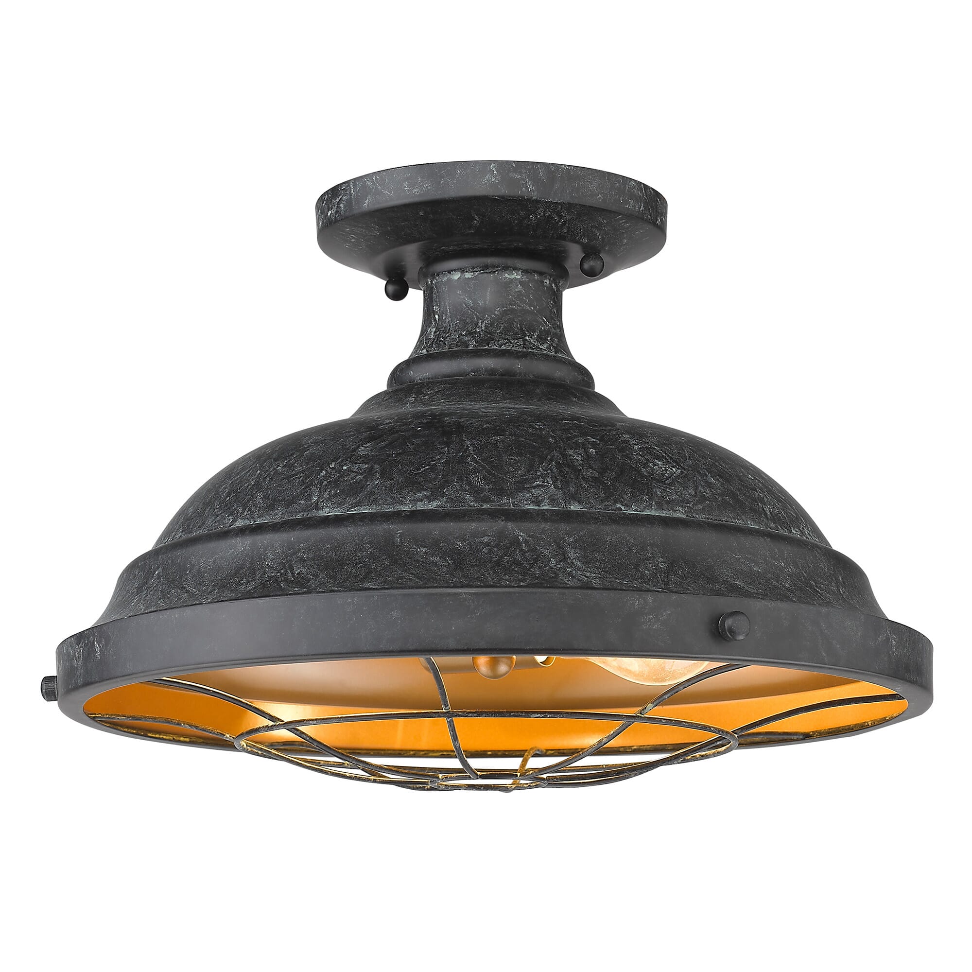 Golden Bartlett 2-Light Ceiling Light in Black Patina