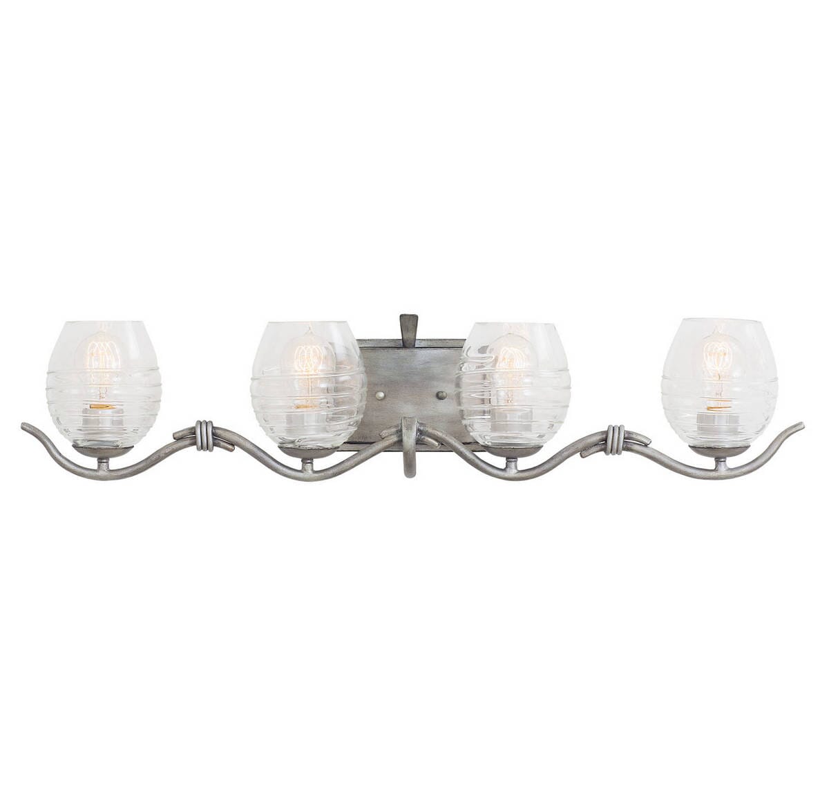 Kalco Seabrook 4-Light Bathroom Vanity Light in Moon Silver