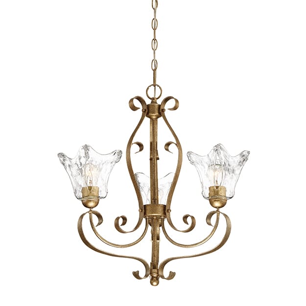 Millennium Lighting Chatsworth 3-Light Chandelier in Vintage Gold