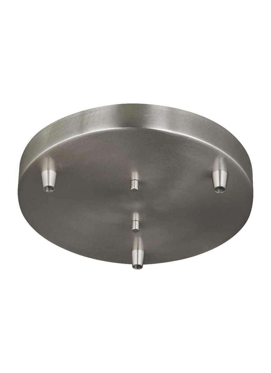 Sea Gull Towner Three Light Cluster Canopy in Brushed Nickel