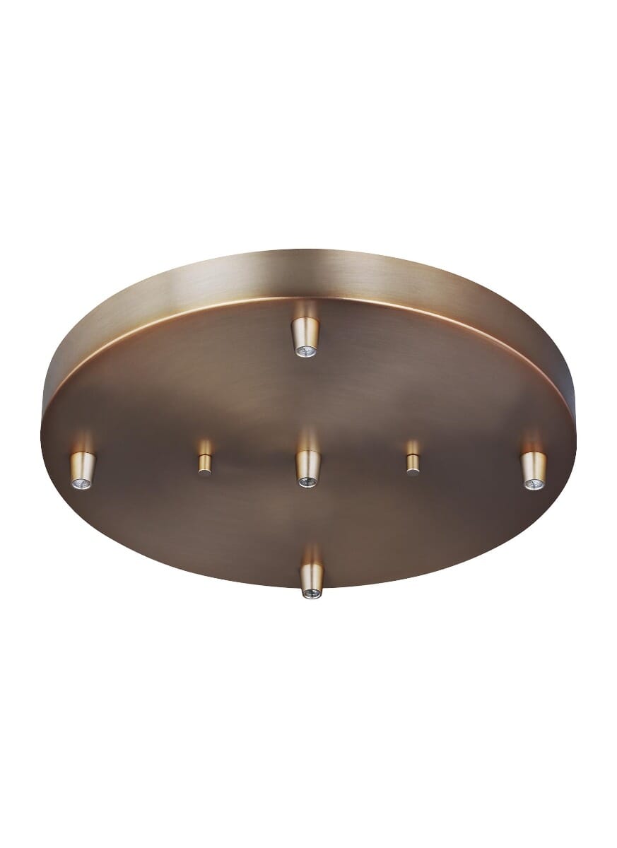 Sea Gull Towner Five Light Cluster Canopy in Satin Bronze