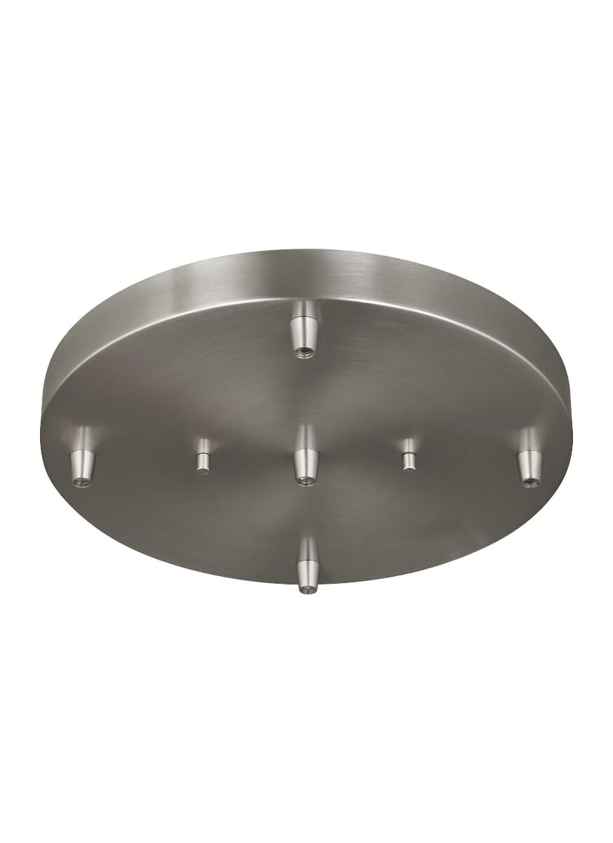 Sea Gull Towner Five Light Cluster Canopy in Brushed Nickel