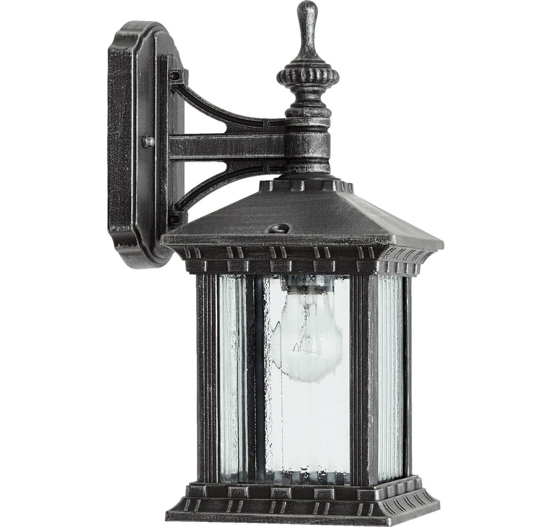 Quorum Huxley 13" Outdoor Wall Light in Rustic Silver