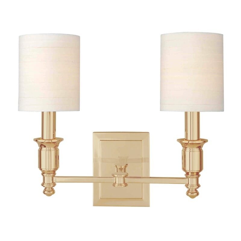 Hudson Valley Whitney 2-Light 13" Wall Sconce in Aged Brass