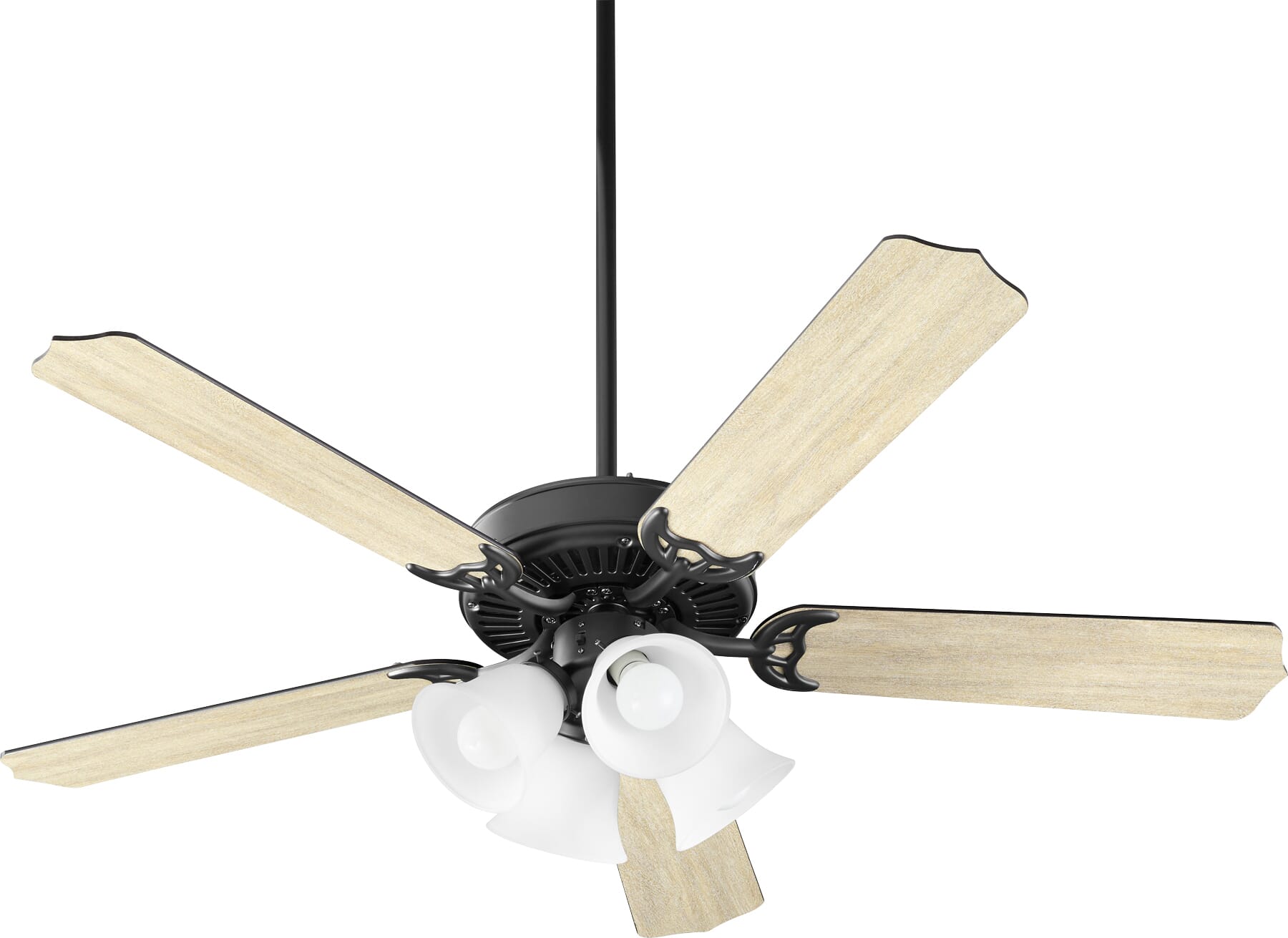 Quorum Capri Ix 4-Light 52" Indoor Ceiling Fan in Matte Black with Satin Opal