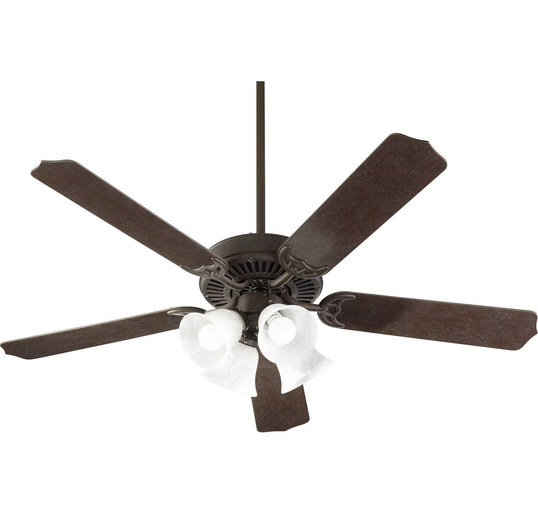 Quorum Capri Ix 4-Light 52" Indoor Ceiling Fan in Toasted Sienna with Faux Alabaster