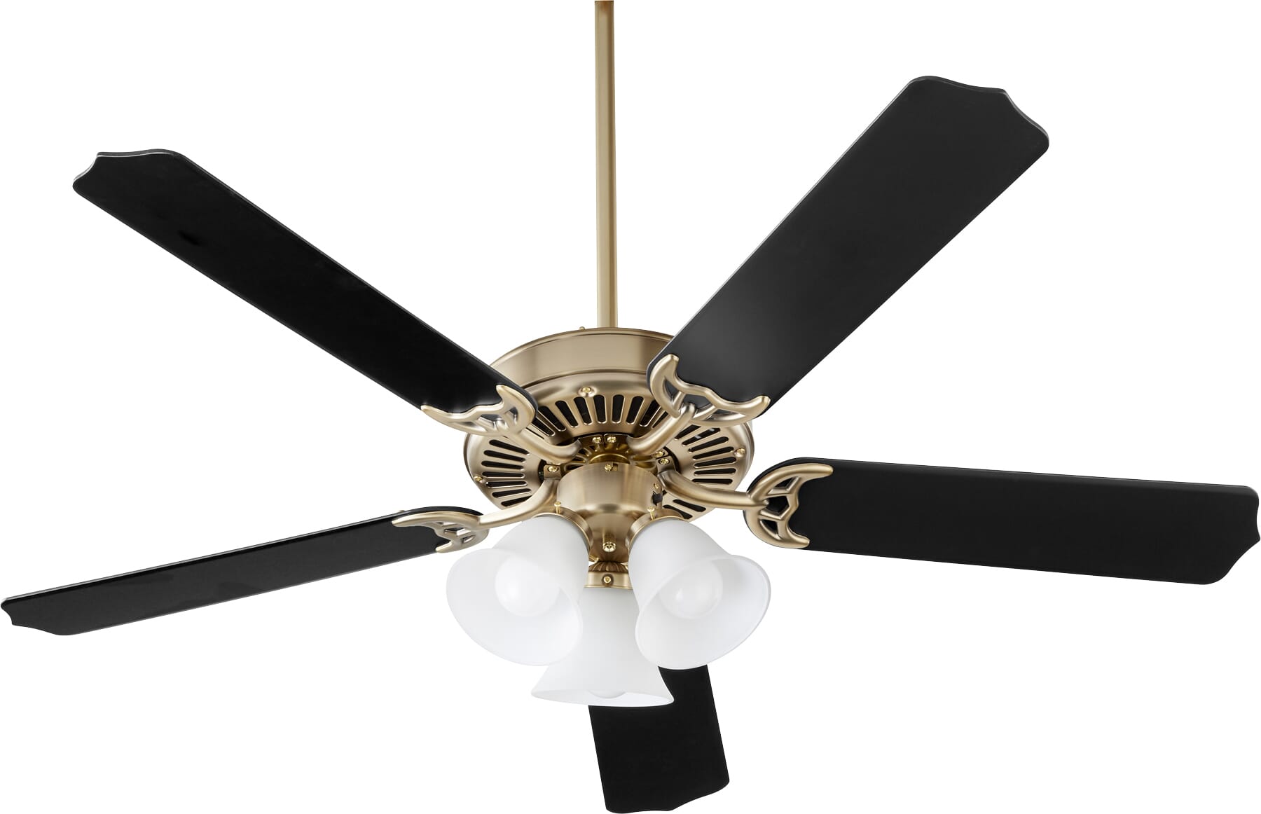 Quorum Capri X 3-Light 52" Indoor Ceiling Fan in Aged Brass