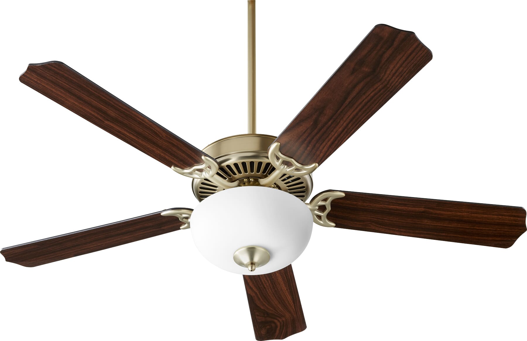 Quorum Capri Viii 2-Light 52" Indoor Ceiling Fan in Aged Brass