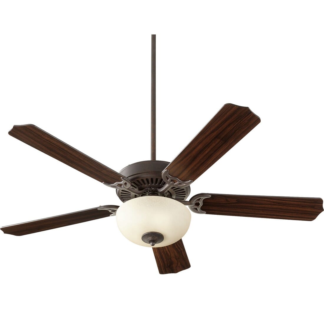 Quorum Capri Viii 2-Light 52" Indoor Ceiling Fan in Toasted Sienna with Amber Scavo