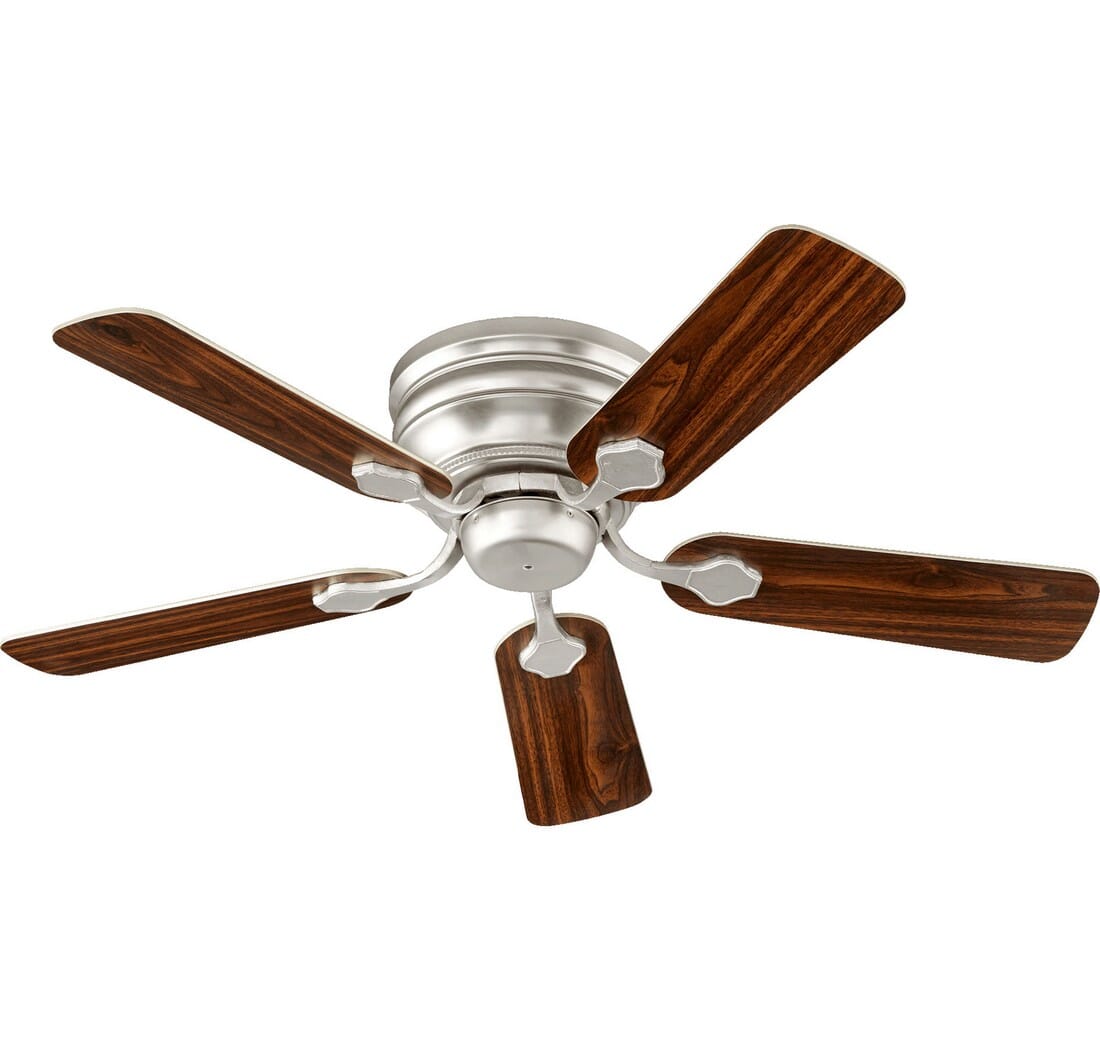 Quorum Barclay 44" Indoor Flush Mount Ceiling Fan in Satin Nickel