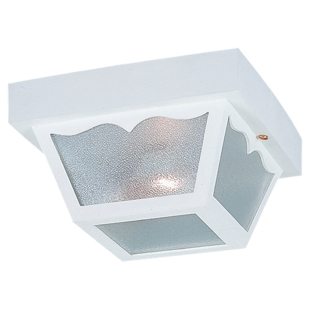 Sea Gull Ceiling 2-Light 10" Outdoor Ceiling Light in White