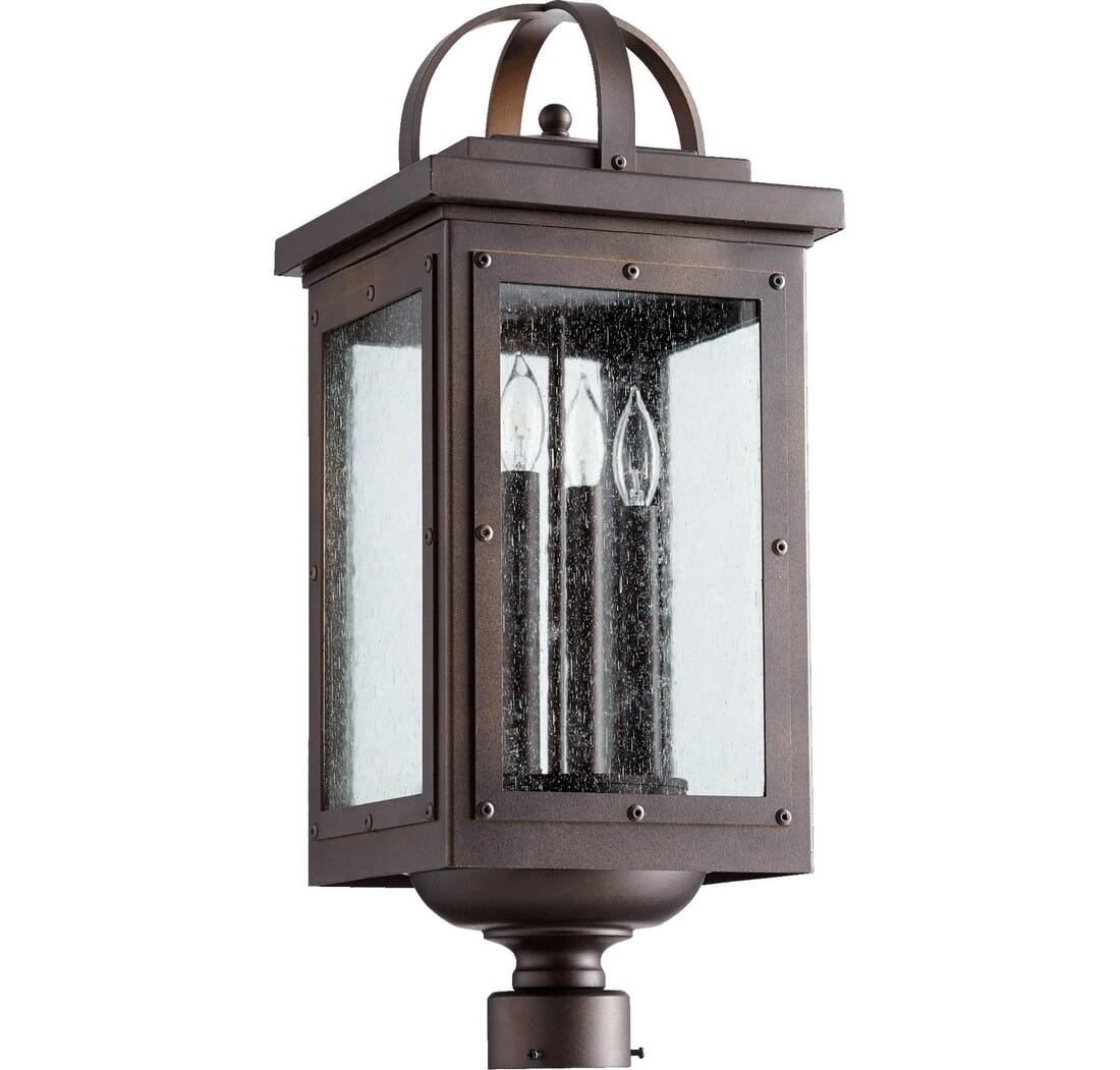 Quorum Riverdale 4-Light 23" Outdoor Post Light in Oiled Bronze