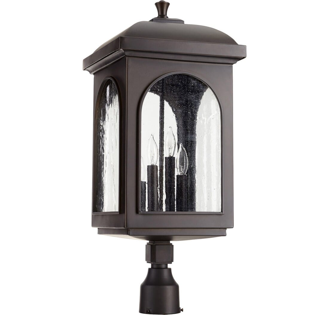 Quorum Fuller 4-Light 22" Outdoor Post Light in Oiled Bronze