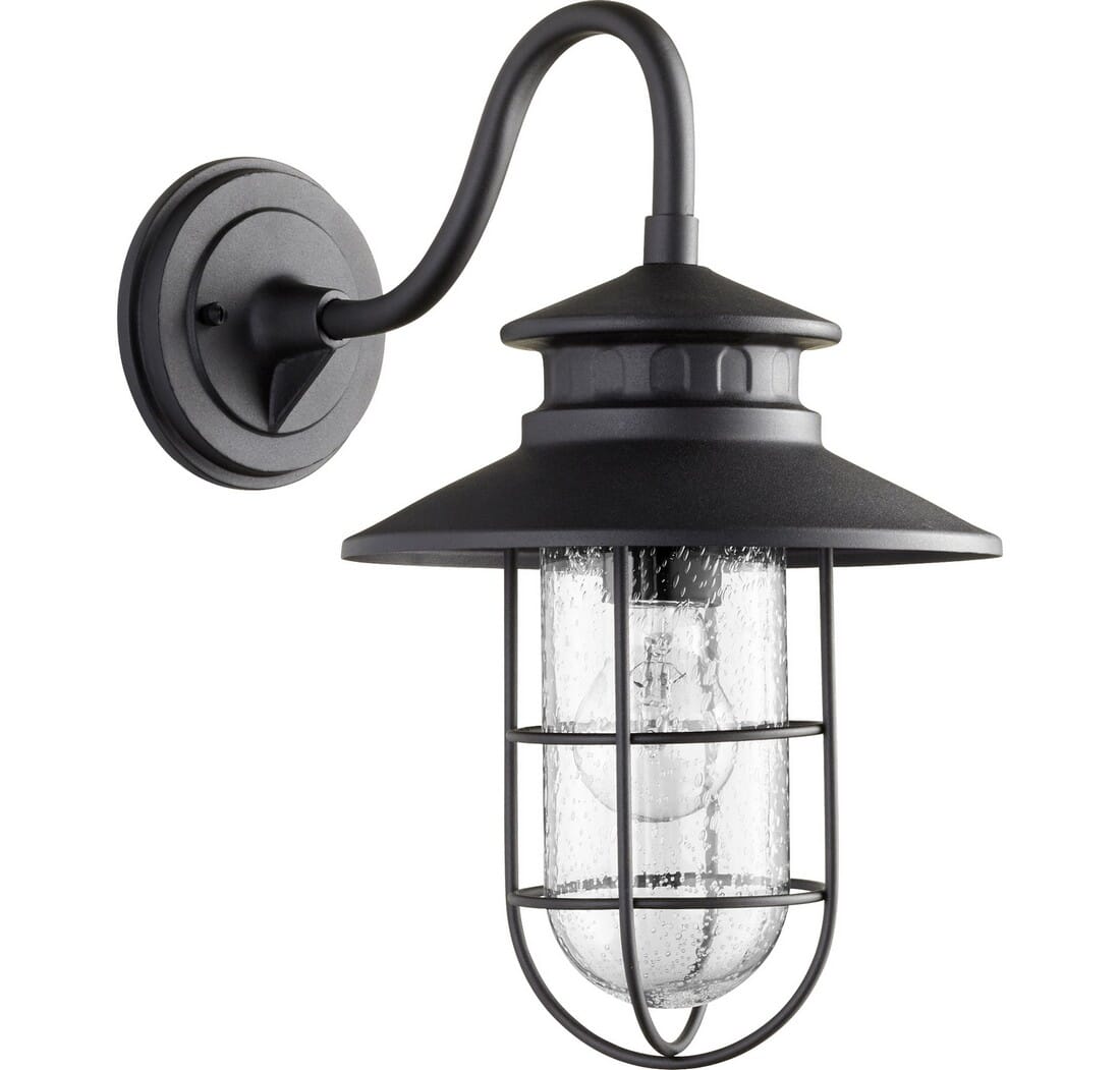 Quorum Moriarty Medium Outdoor Wall Lantern in Noir