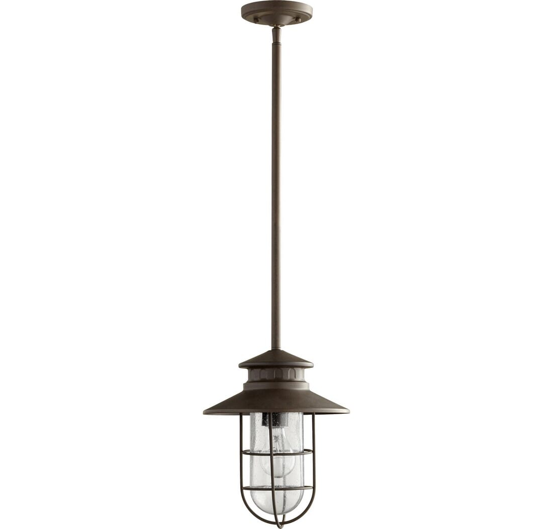 Quorum Moriarty 12" Outdoor Hanging Light in Oiled Bronze