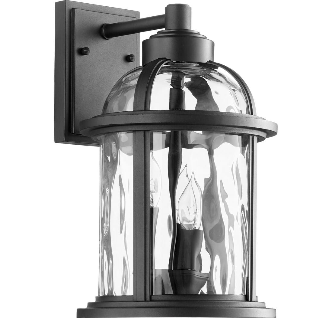 Quorum Winston 3-Light 15" Outdoor Wall Light in Noir