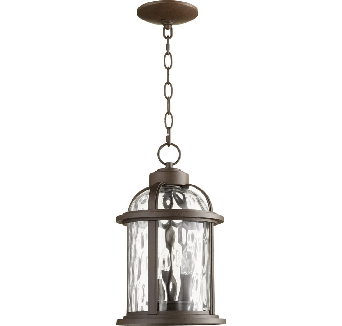 Quorum Winston 3-Light 15" Outdoor Hanging Light in Oiled Bronze