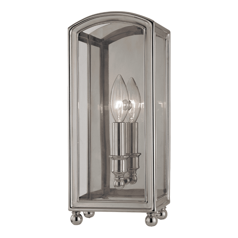 Hudson Valley Larchmont 12" Wall Sconce in Polished Nickel