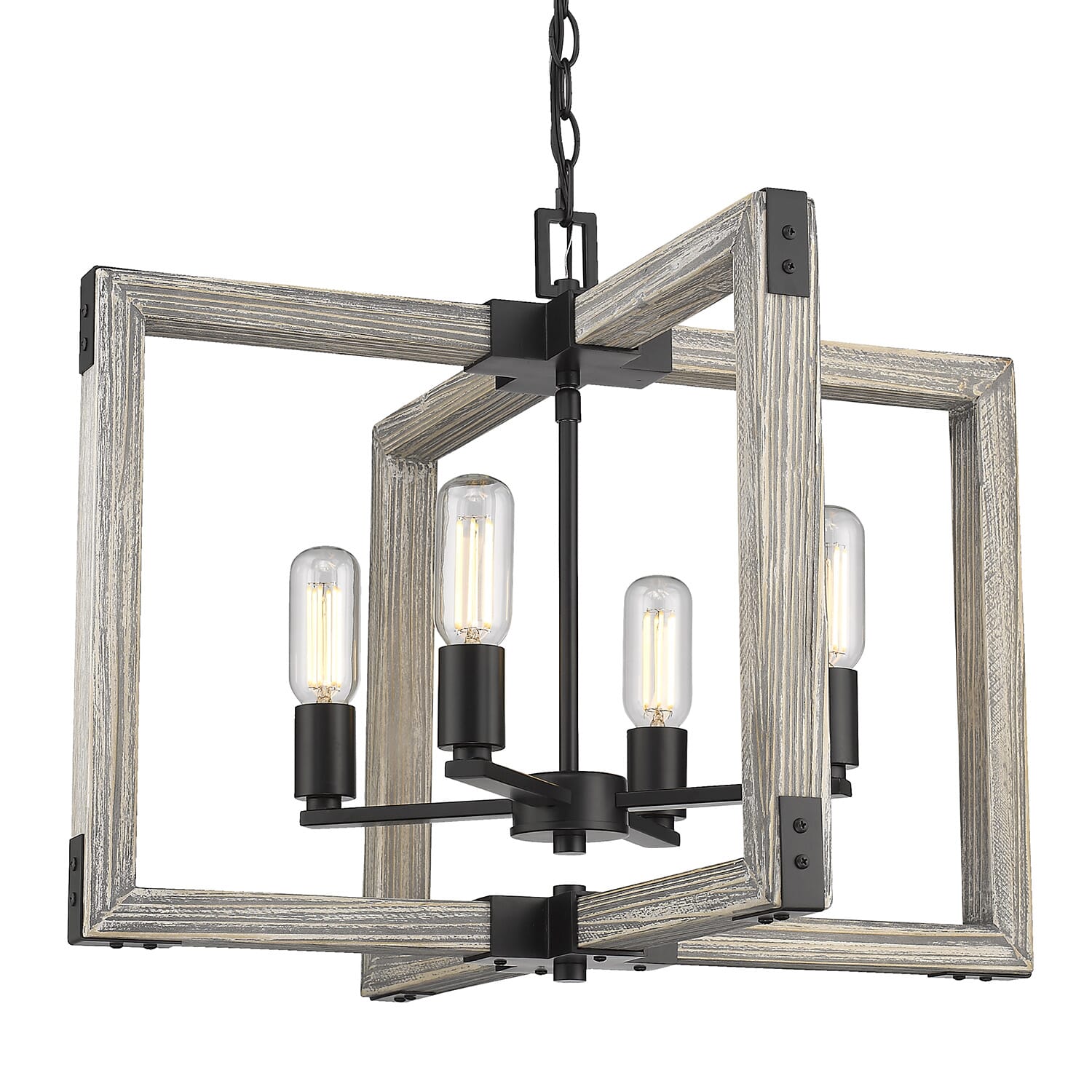 Golden Lowell 4-Light Chandelier in Black