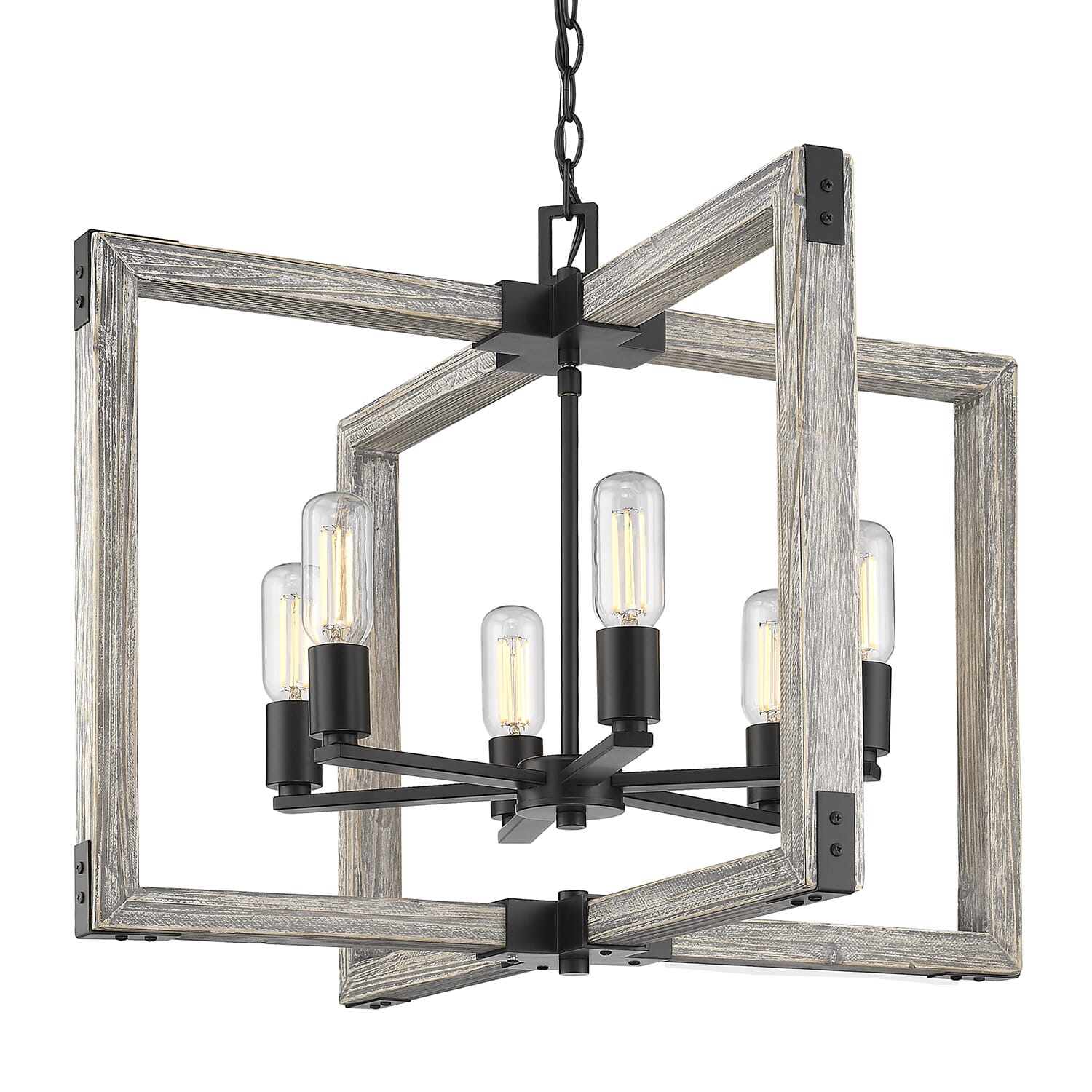 Golden Lowell 6-Light Chandelier in Black