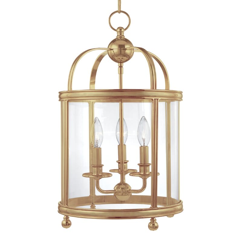 Hudson Valley Larchmont 3-Light 22" Pendant Light in Aged Brass