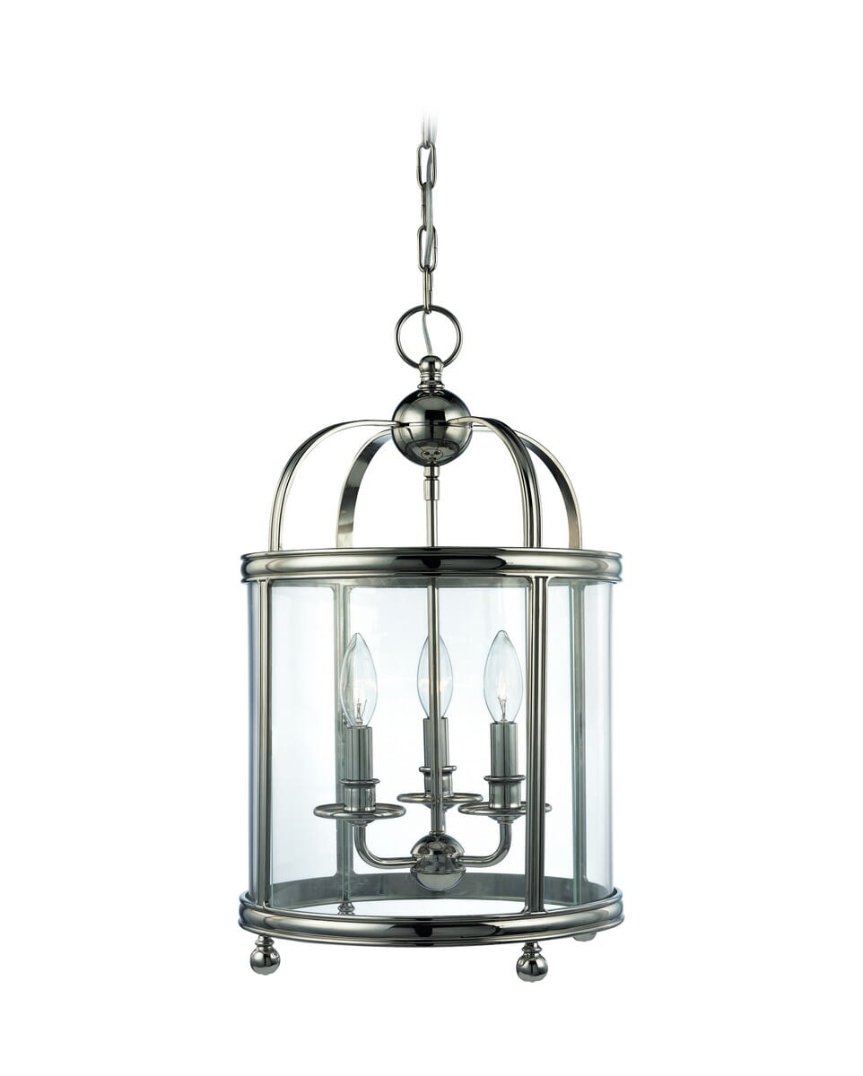 Hudson Valley Larchmont 3-Light 22" Pendant Light in Polished Nickel