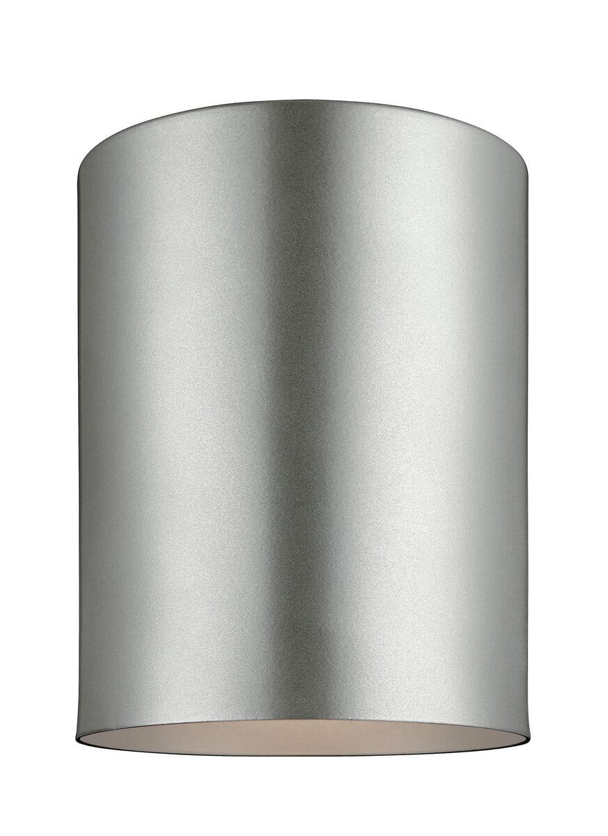 Sea Gull Cylinders Outdoor Ceiling Light in Painted Brushed Nickel