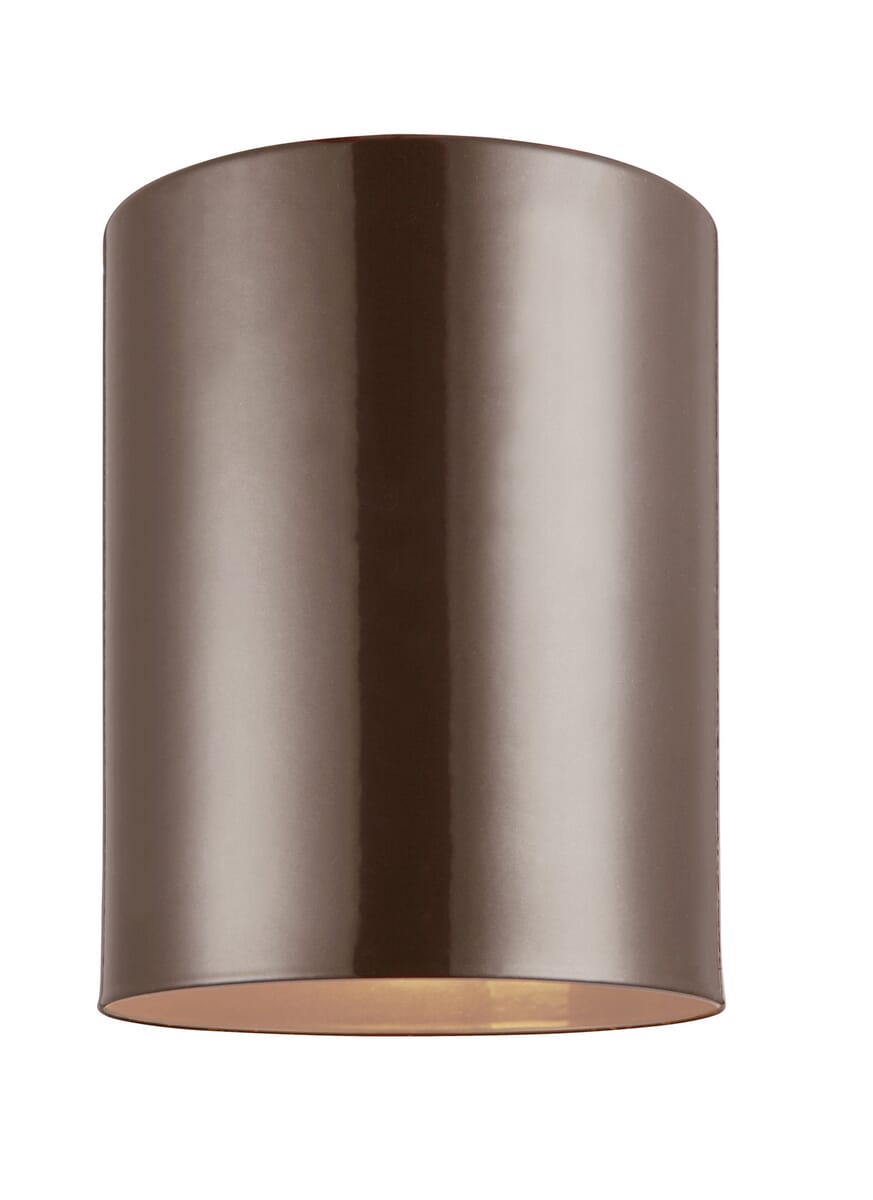 Sea Gull Cylinders Outdoor Ceiling Light in Bronze