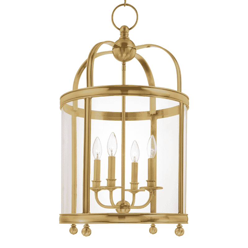 Hudson Valley Larchmont 4-Light 29" Pendant Light in Aged Brass