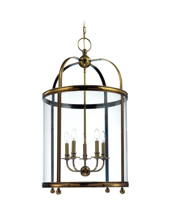 Hudson Valley Larchmont 5-Light Chandelier in Aged Brass