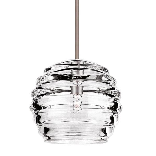 WAC Lighting 120V Clarity 1-Light Pendant with Canopy in Brushed Nickel