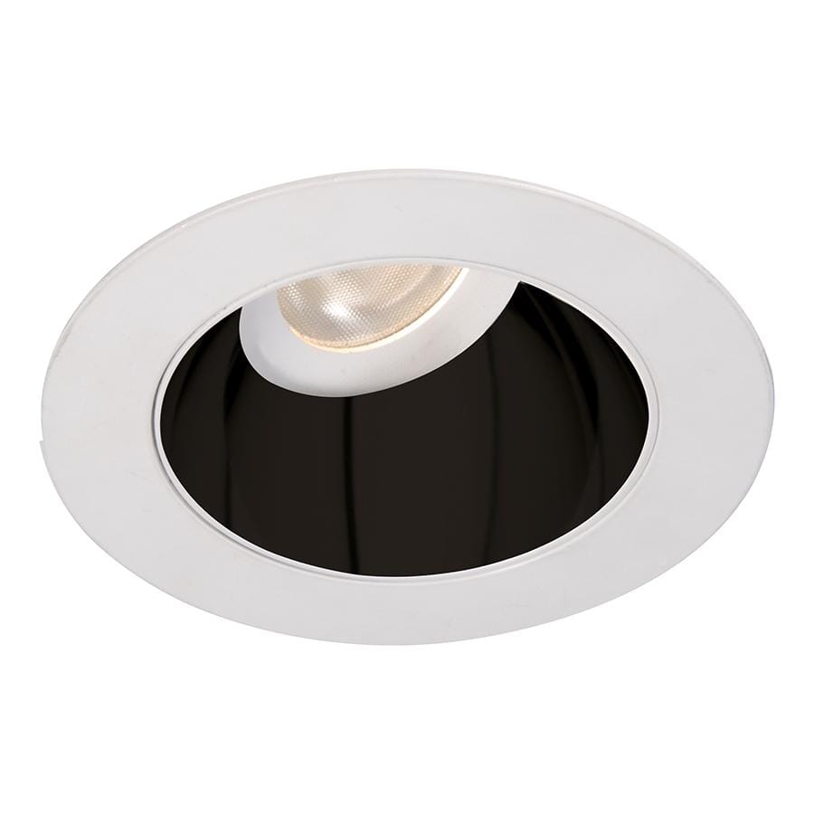 WAC Lighting Tesla 1-Light 3.5in LED Round 0-30 Degree Adjustable Trim with Light Engine in Black White