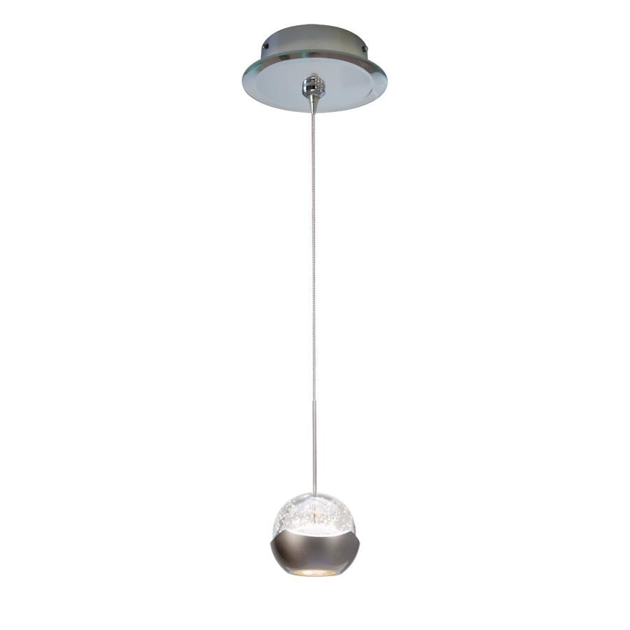 WAC Lighting 120V Genesis 1-Light LED Pendant with Mirror Canopy in Mirror