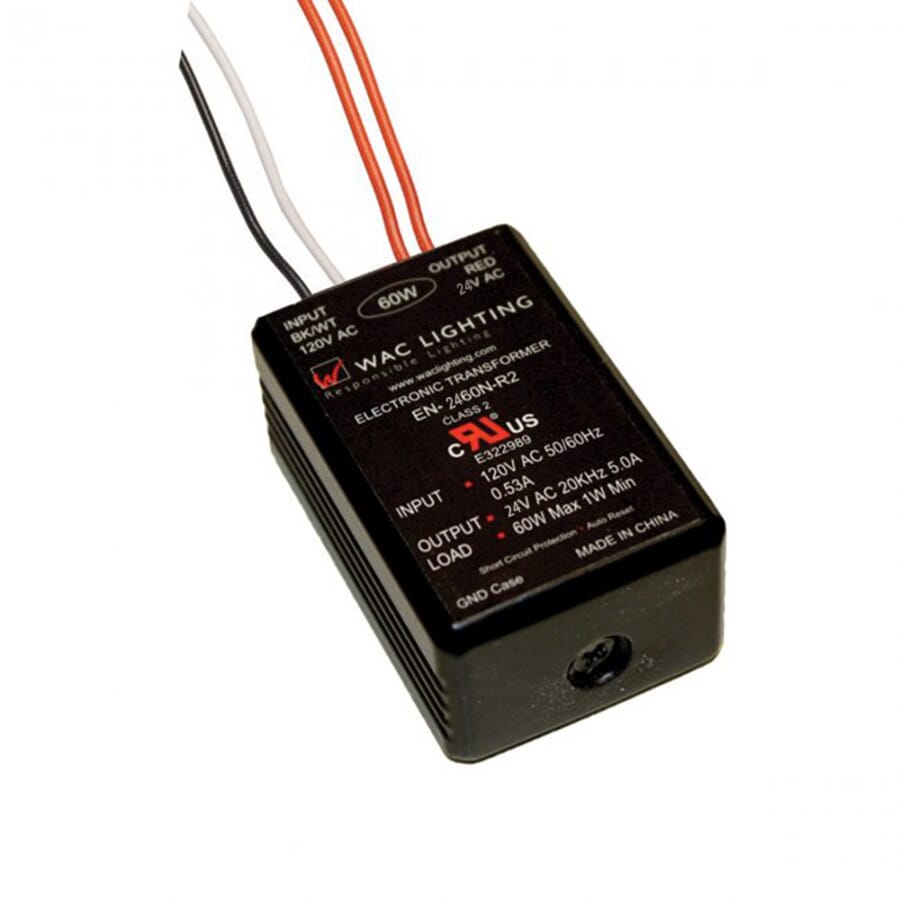 WAC Lighting Electronic Class 2 Transformer 120V Input 24V Output in Black