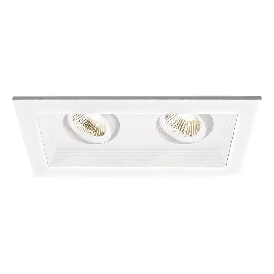 WAC Lighting 120V 2-Light Mini Multiple LED Two Light New Construction Housing with Trim and Light Engine in White