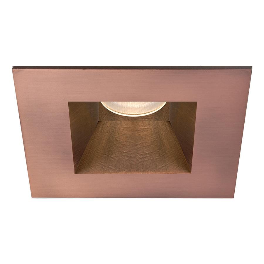 WAC Lighting Tesla 1-Light 3.5in LED Square Shower Trim with Light Engine in Copper Bronze