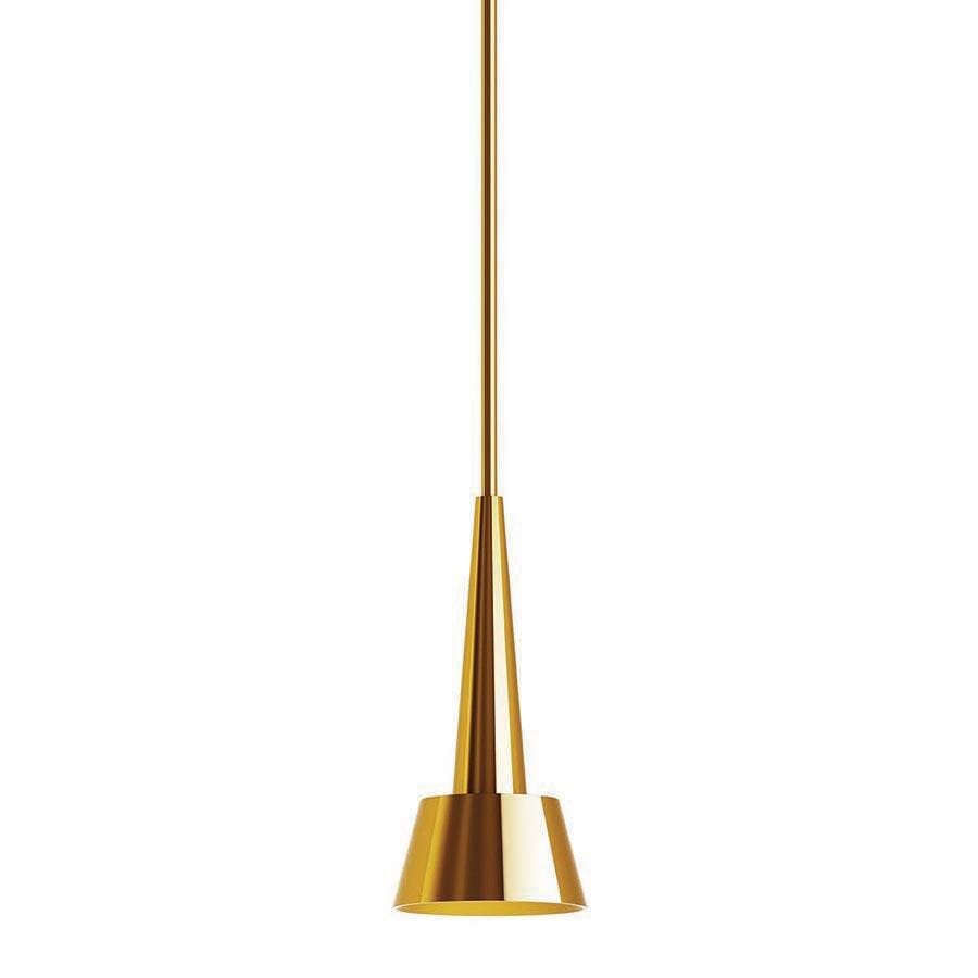 WAC Lighting 120V Rocket 1-Light LED Pendant in Brushed Brass