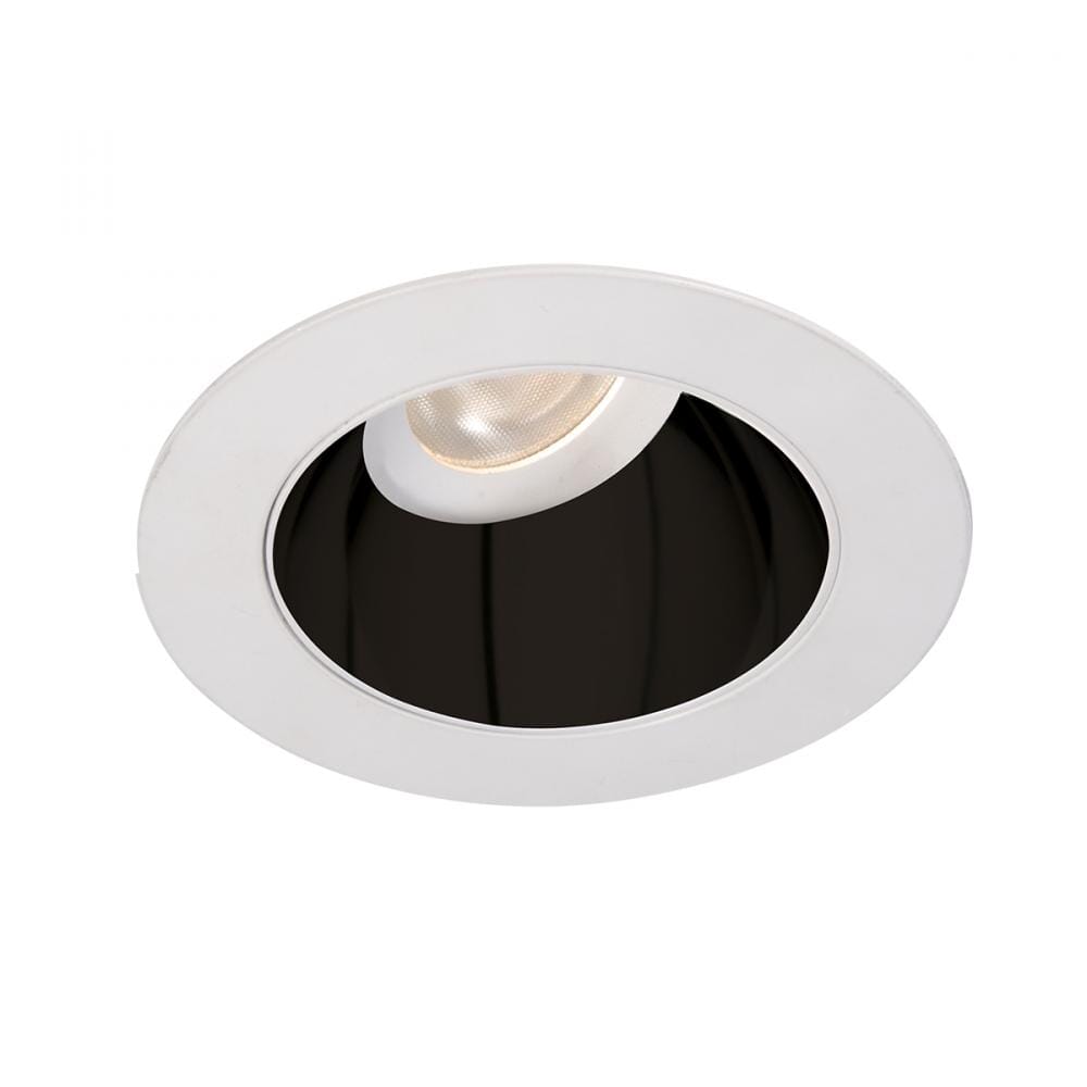 WAC Lighting Tesla PRO 1-Light 3.5in LED Round 0-30 Degree Adjustable Trim with Light Engine in Black White