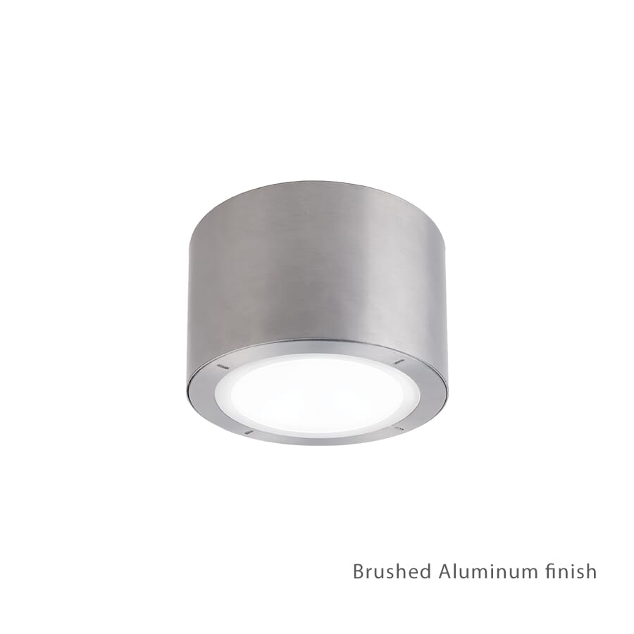 Modern Forms Vessel 1-Light Outdoor Flush Mount in Brushed Aluminum