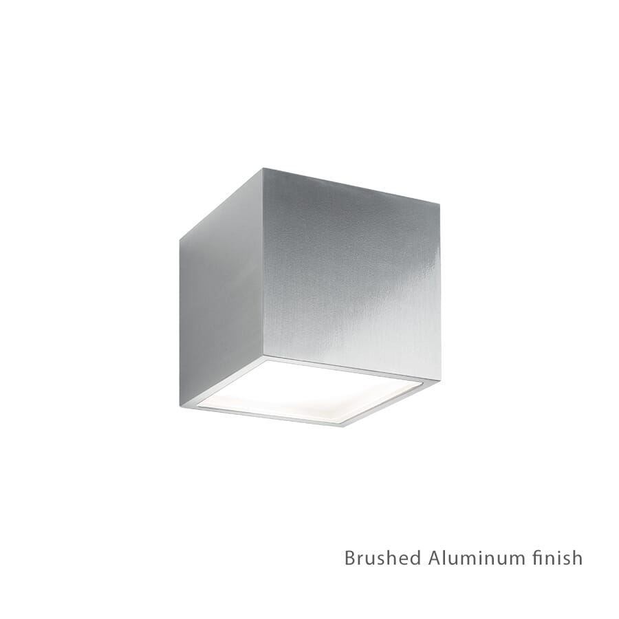 Modern Forms Bloc 1-Light Outdoor Wall Light in Brushed Aluminum