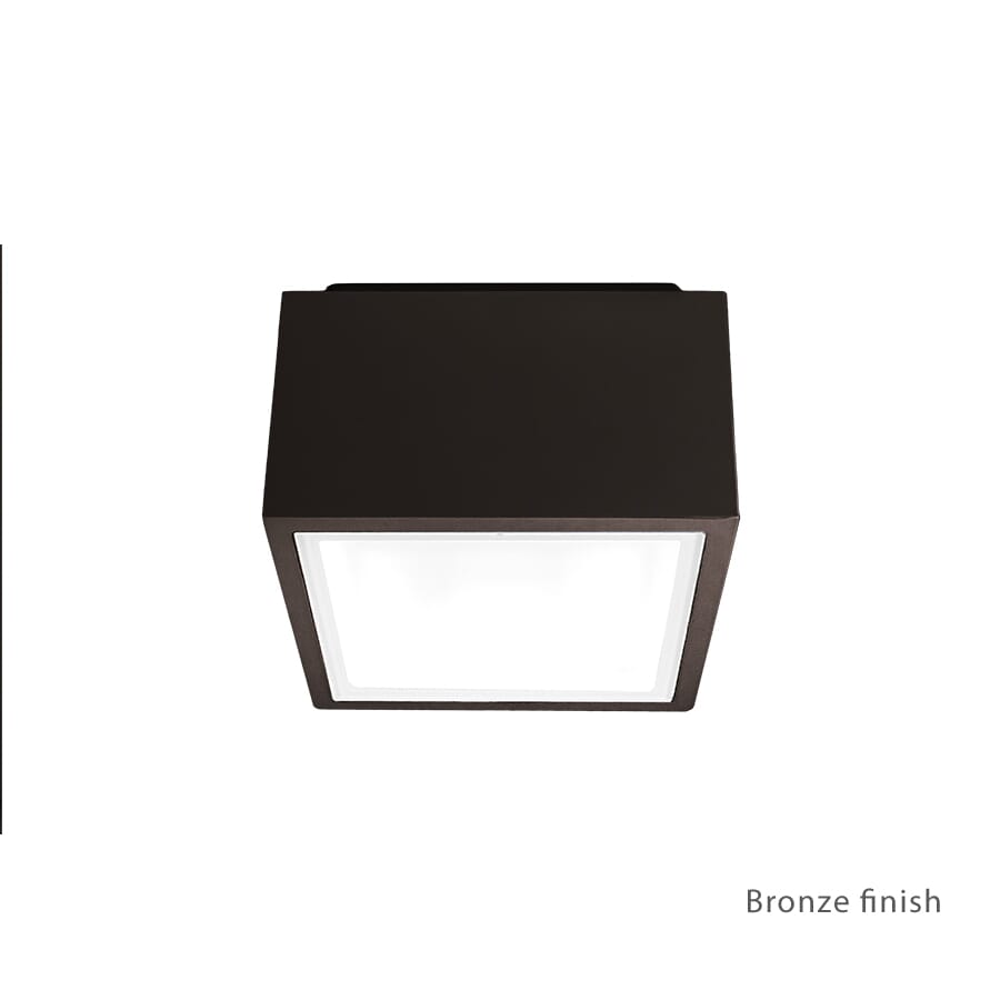 Modern Forms Bloc 1-Light Outdoor Flush Mount in Bronze