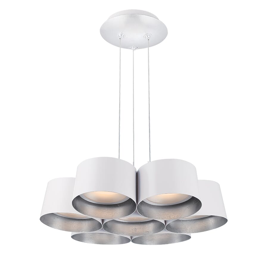 Modern Forms Marimba 7-Light Chandelier in Silver Leaf