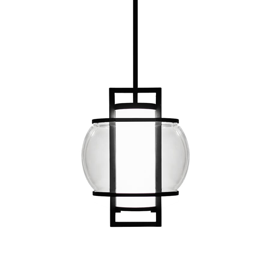 Modern Forms Lucid 1-Light Outdoor Pendant in Black