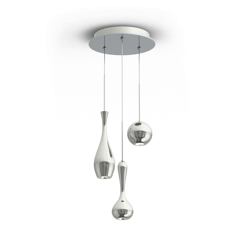 Modern Forms Acid 3-Light Chandelier in Polished Nickel