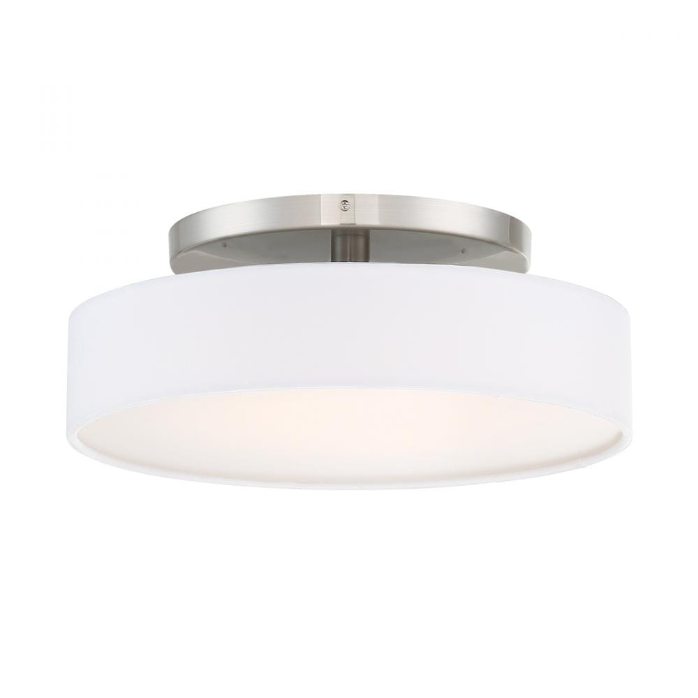 WAC Lighting 120V Manhattan 14" 1-Light LED Convertible Semi-Flush Mount in Brushed Nickel