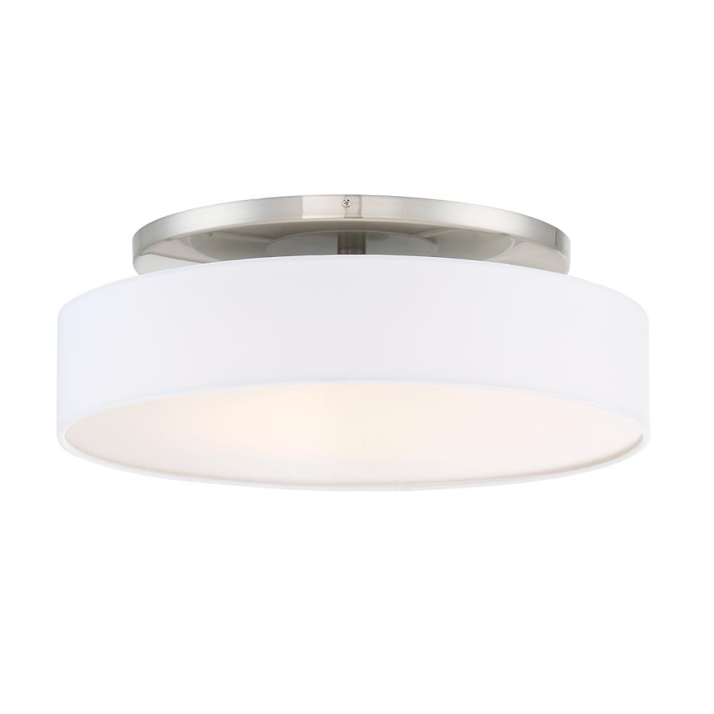 WAC Lighting 120V Manhattan 20" 1-Light LED Convertible Semi-Flush Mount in Brushed Nickel